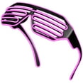 thumbnail image 3 of SHANJIA Party led Glasses,Light Up Flashing Shutter Neon Rave Glasses El Wire LED Sunglasses Glow DJ Costumes for Party, 80s, EDM RB03, 3 of 5