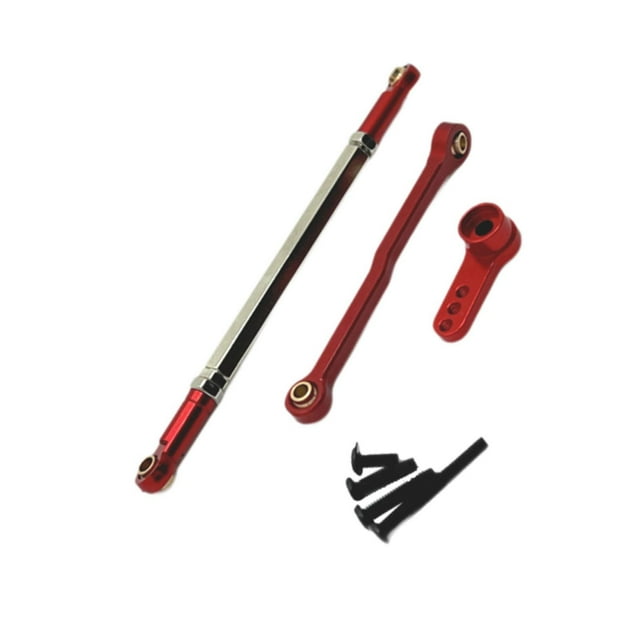 bedienty RC Steering Link Rods Metal Pulling Parts For Smooth In RC Vehicle Models Car Push Rod D90 D91 MN78 LC79 red