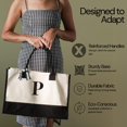 thumbnail image 3 of Salt Earth 100% algodón personalizado todos los días bolsa de mano con inicial de lona para mujer con monograma grande bolsa de utilidad para viajes en la playa, comestibles, el mejor regalo para cump, 3 of 5