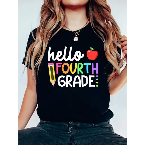 Hello Fourth Grade Team 4th Grade Back to School Teacher T-Shirt