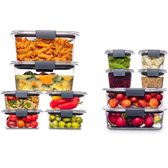 Rubbermaid Brilliance Food Storage Containers, Clear, 12 Piece Set, 1 CT