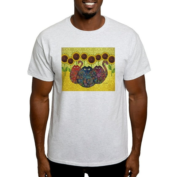 CafePress - Cats And Sunflowers Light T Shirt - Men's Classic Graphic T-Shirt