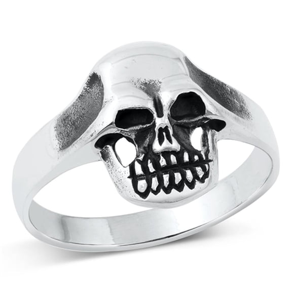 Fashion Biker Skull Ring .925 Sterling Silver Band Jewelry Female Male Unisex Size 11
