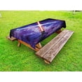 thumbnail image 1 of Galaxy Outdoor Tablecloth, Illustration in Starry Sky Fantastic Outer Space Themed Illustration, Decorative Washable Fabric Picnic Tablecloth, 58 X 120 Inches, Purple Blue and Black, by Ambesonne, 1 of 2