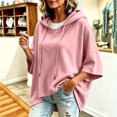 thumbnail image 5 of Xdegoge Womens Short Sleeve Hoodies Casual Loose Fit Lightweight Drawstring Sweatshirts Comfy Basic Tunic Fall Summer Pullover Tops, 5 of 6
