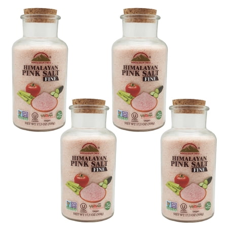 SALT 84 Pink Salt Fine, Mouth Jar with Cork Stopper, Seasoning with Sodium and 84 Minerals, 4 Count