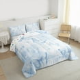 thumbnail image 3 of jejeloiu Butterfly Full Size Comforter Sets,Rustic Animal Bedding Comforter Set,Gradient White Blue Bedding Sets For Girls,Breathable Home Decor Reversible,3 Pieces, 3 of 8