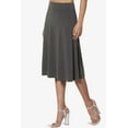 thumbnail image 3 of Women's Simple Foldover Stretch A-Line Flared Knee Length Skirt Comfy Stylish, 3 of 7