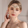 thumbnail image 4 of 2 Pcs Bohemian Head Chains Hollow-out Moon Pendant Crystal Decorative Headpieces Hair Accessories for Women and Girls, 4 of 4