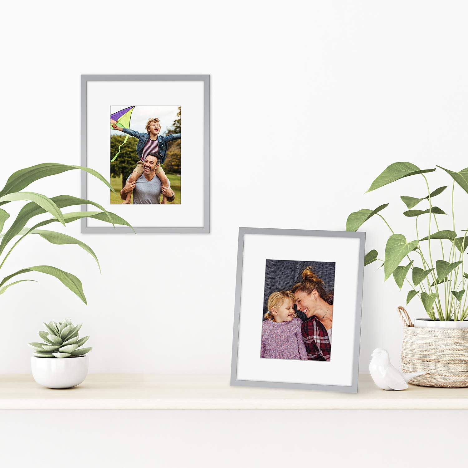 Americanflat 5x7 Picture Frame in Gold - Displays 4x6 With Mat and 5x7 Without Mat - Horizontal and Vertical Formats for Wall and Tabletop