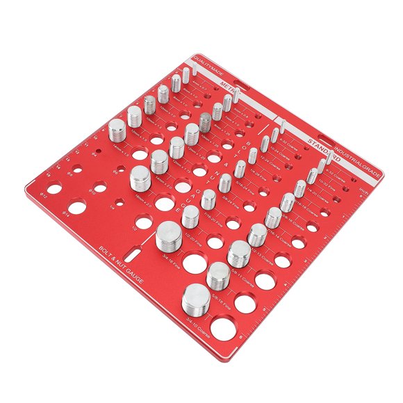 Outil de Mesure d'Écrou et de Boulon, Panneau Organisateur de Filetage Portable en Alliage d'Aluminium pour Plomberie