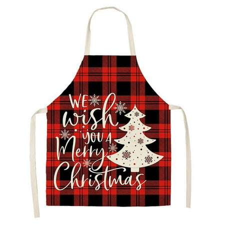 

Christmas Kitchen Cooking Aprons Plaid Aprons Adjustable Buffalo Plaid Baking Apron kitchen gadgets