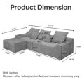 thumbnail image 2 of 111.2" Cloud Couch – Gray Modern L-Shaped Sectional Sofa, Stylish Modular Couch for Living Room, Adjustable Configurations, Soft Chenille Fabric, 2 of 11