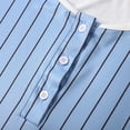 thumbnail image 5 of Mens Pajamas Trendy Long Sleeve Button Striped Sleepshirt with Hat Sleepwear,Blue,M, 5 of 6