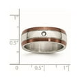 thumbnail image 7 of Chisel Stainless Steel Brushed/Polished Brown IP-plated Edge 1/20 carat Diamond 8mm Band, 7 of 7