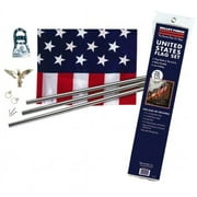 Valley Forge Poly/Cotton 3 ft x 5 ft American Flag Kit with Bracket & Steel Pole