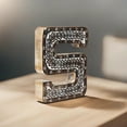 thumbnail image 2 of HANDMADE ECO-FRIENDLY "S" WOOD ALPHABET LETTER BLOCK FOR WALL MOUNT & TABLE TOP DÉCOR- , Natural Antique Color, Traditional Design, Letter Block For Study Room, Kids Room, Living Room, Cabin, Offices, 2 of 5