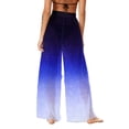 thumbnail image 7 of LEKWK Women's Swimwear Cover ups Tie Dye Mesh Beach Pants High Waisted Wide Leg Sheer Trousers Modest Beachwear Swimming Summer Vacation Outfits, 7 of 7