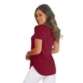 thumbnail image 3 of Purcoar Womens Sexy Criss Cross Front V-Neck Short Sleeve T-Shirt Tunic Tops, 3 of 9