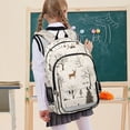 thumbnail image 7 of FORMRS Unisex School Backpack 17" Student Travel Bag with Laptop Compartment, Beige Christmas Forest, 7 of 7