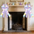 thumbnail image 5 of Uutvery Easter Bow Knot, 53x29cm Linen Like Handmade Decorative Bow with Egg Patterns, for Wreath Gift Box Door Wall Hanging Decor, 20.9x11.4 Inches, 5 of 6