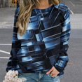 thumbnail image 2 of Sweatshirt For Womens Crewneck Geometric Lattice Hoodies Teen Girls Cute, 2 of 7