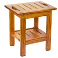 thumbnail image 1 of Tabouret de Douche en Teck Utoplike Banc Compact avec Tablette et Poignée, 1 of 8