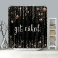 thumbnail image 4 of Black and Golden Shower Curtain Get Naked Shower Curtain for Bathroom Modern Glitter Bling Bath Curtain Decor with 12 Hooks 72x72 Inches, 4 of 5