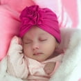 thumbnail image 2 of Soft Newborn Baby Floral Design Girls Boys Caps Baby Hat Infant Turban Elastic Cap Pink One Size, 2 of 6