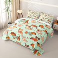 thumbnail image 3 of Manfei Cartoon Puppy Bed Spread Queen, Love Heart Dog Queen Coverlet Set, Green, 3-Piece, 1 Quilt and 2 Pillowcases, 3 of 7