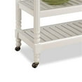 thumbnail image 4 of Bowery Hill Wood Kitchen Cart with Stainless Steel Top in Off White, 4 of 11