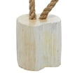 thumbnail image 5 of 5"W, 10"H White Teak Wood Handmade Door Stopper Geometric Sculpture with Rope Accent, by DecMode (2 Count), 5 of 11