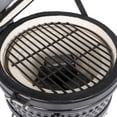 thumbnail image 6 of 13" Orange Ceramic Charcoal Grill – Kamado-Style Outdoor BBQ with 10.43" Grid, Fuel-Efficient Design for Grilling, Smoking, Baking, and Roasting, 6 of 12