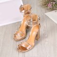 thumbnail image 1 of Moda mujer deslizamiento-dedo hebilla tacones altos tacón grueso zapatos individuales sandalias Wmkox8yii hfjk2326, 1 of 7