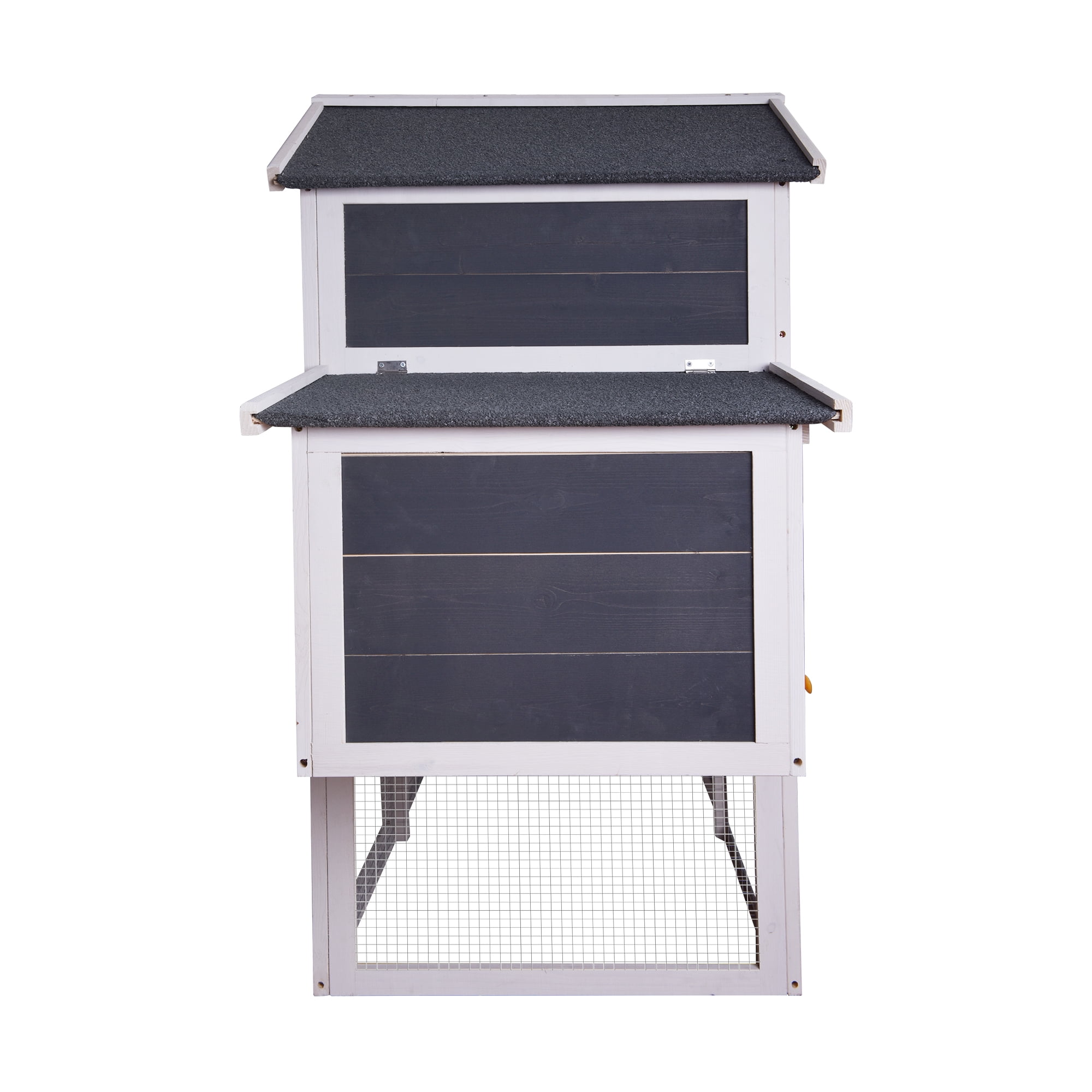 Pefilos 124" Large Luxury Rabbit Hutch Outdoor, Chicken Coop for 6 Chickens with Nesting Box, Pet Cages for Small Animals, Gray Pefilos 124" Large Luxury Rabbit Hutch Outdoor, Chicken Coop for 6 Chickens with Nesting Box, Pet Cages for Small Animals, Gray