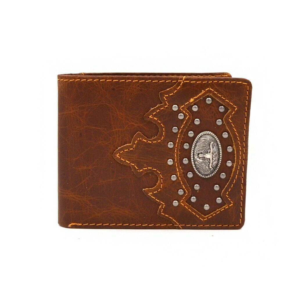 Janhooya - Mens Western Cowboy Wallet Genuine Leather Slim Bifold ...