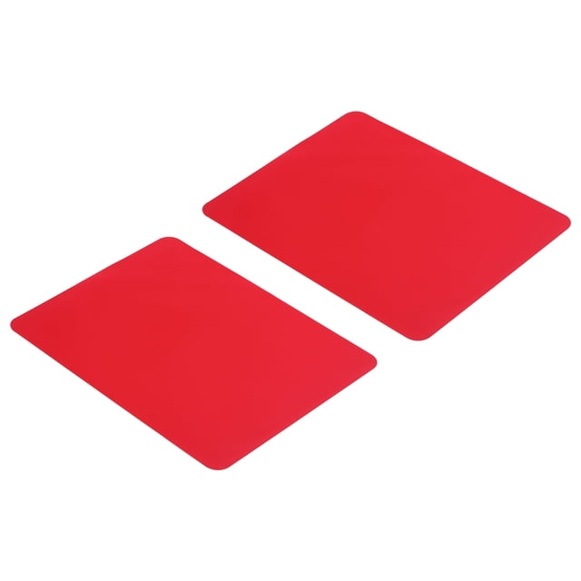 Unique Bargains 12'x9' Silicone Mat, 2 Pack Resin Casting Crafts Pad Non-Slip Nonstick Sheets Protector, Red