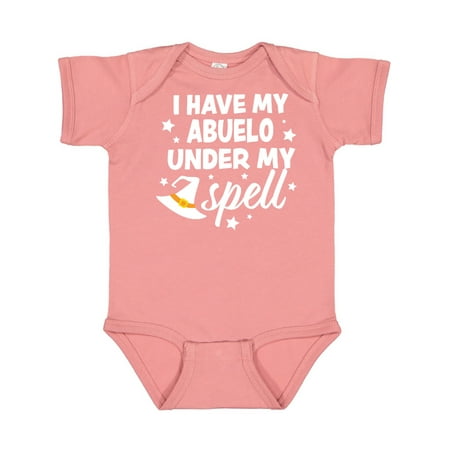 

Inktastic I Have My Abuelo Under My Spell with Cute Witch Hat Gift Baby Boy or Baby Girl Bodysuit