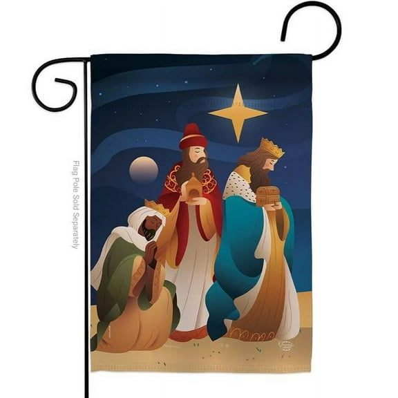 Ornament Collection G192261-BO 13 x 18.5 in. Three King Garden Flag with Winter Nativity Double-Sided Decorative Vertical Flags House Decoration Banner Yard Gift