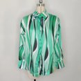 thumbnail image 3 of Blusas De Verano Blusas básicas de rayas verticales Camisa de corte holgado Traje diario para damas (Verde XL) Cgtredaw para Mujer Verde T S, 3 of 8