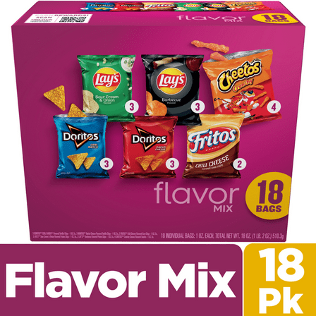 Frito-Lay Snacks Flavor Mix Variety Pack, 18 Count
