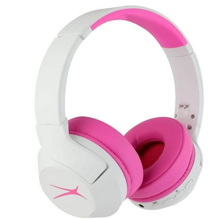 Altec Lansing KID SAFE 2-IN-1 MZX4500 - Headphones - on-ear - Bluetooth - wireless, wired - active noise canceling - 3.5 mm jack - whiteout pop pink