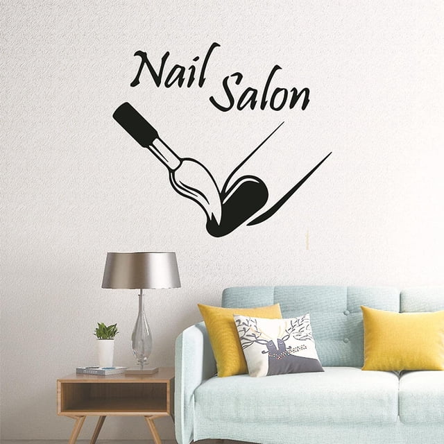 Adhesivo de pared para salón de belleza, decoración de pared, adhesivos artísticos para pared, salones de uñas, accesorios de decoración, pegatinas, Mural artístico - -