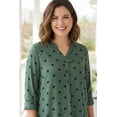 thumbnail image 2 of Woman Within Plus Size Rayon Three-Quarter Sleeve Effortless Tab-Front Blouse, 2 of 6
