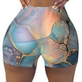 thumbnail image 2 of Honeii Pastel Abstract Fluid Art Print Women's Workout Shorts, Gym Shorts for Active Wear, Sports Shorts,Women's Running Shorts,Quick Dry Athletic Shorts-X-Large, 2 of 8