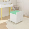 thumbnail image 2 of Garvee Vanity Stool Chair with Storage, Square Makeup Vanity Stool Side Table with Storage Drawer, Padded Seat for Bedroom, Living Room, Home Office, Makeup Stations, Green, 2 of 7
