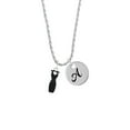 thumbnail image 2 of Delight Jewelry Little Black Dress Silvertone Script Initial Disc - A - Charm Necklace, 20"+3", 2 of 4