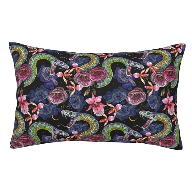 Balery Snake And Flower Funda de Cojín Estampada, Regalos para Mujeres, Regalos de Amor para Ella, Regalos para Novia o Esposa, Funda de Almohada-20"x30"
