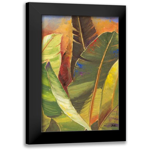 Pinto, Patricia 11x14 Black Modern Framed Museum Art Print Titled - Through the Leaves Square Panel II