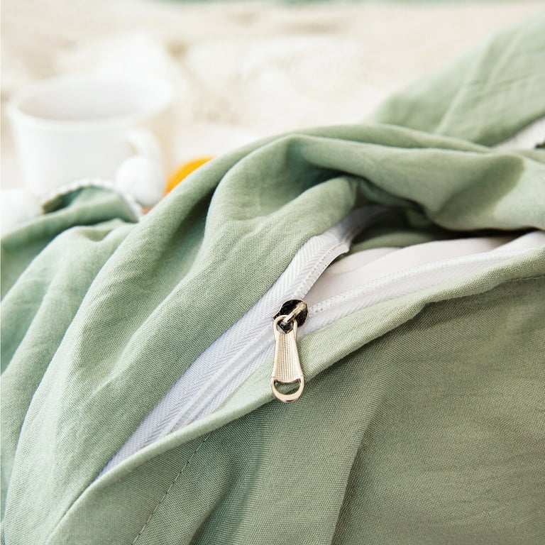 Move Over Sage Green Duvet Cover Set Queen 100 Washed Microfiber